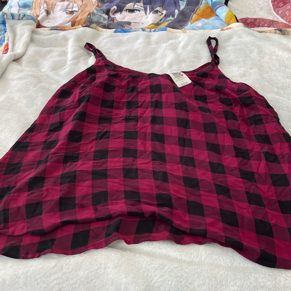 Torrid Red and Black Plaid Tank Top